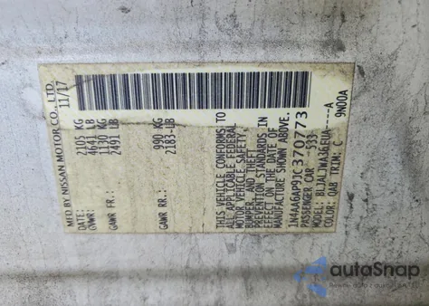 2018 Nissan Maxima 3.5S z USA, uszkodzony, nr VIN 1N4AA6AP9JC370773